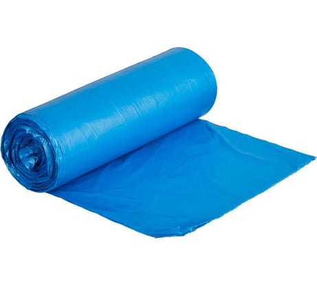 Мешки для мусора в рулоне (20 шт, 700х1100 мм, 120 л, 18 мкм, ПНД, синие) Luscan 1555882