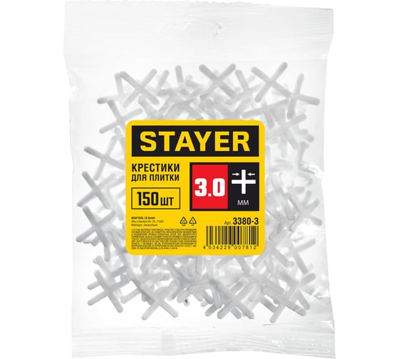 Крестики для кафеля 150 шт. (3 мм) STAYER 3380-3