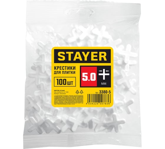 Крестики для кафеля 100 шт. (5 мм) STAYER 3380-5