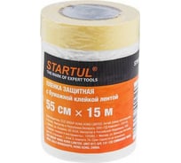 Пленка защитная с бумажной клейкой лентой Profi 0.55х15 м STARTUL ST9025-055