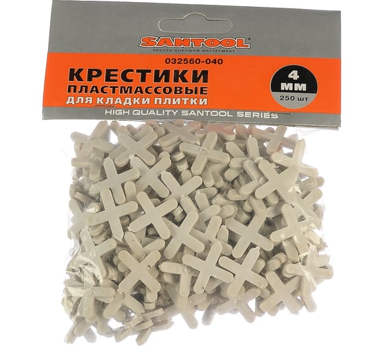 Крестики для кладки плитки SANTOOL 4 мм пластмассовые 250 шт 032560-040