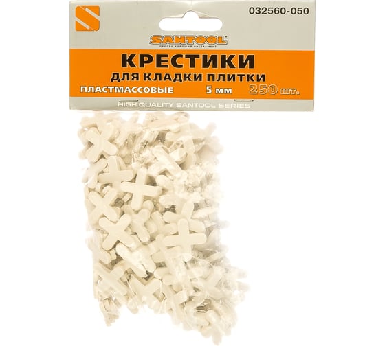 Крестики для кладки плитки SANTOOL 5 мм пластмассовые 250 шт 032560-050