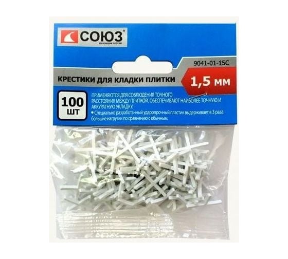 Крестики для кладки плитки (100 шт.; 1.5 мм) СОЮЗ 9041-01-15С
