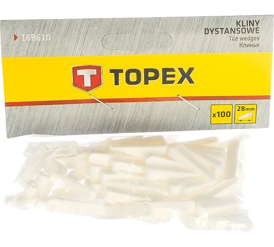 Дистанционные пластмассовые клинья TOPEX 100 шт. 16B610