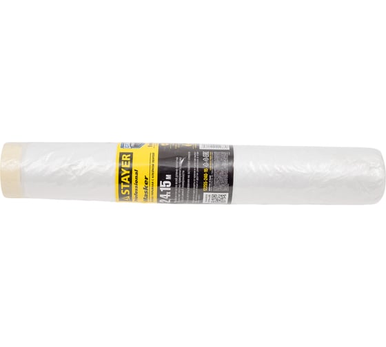 Защитная пленка STAYER PROFESSIONAL с клейкой лентой МАСКЕР HDPE, 9мкм, 2,4х15м 12255-240-15