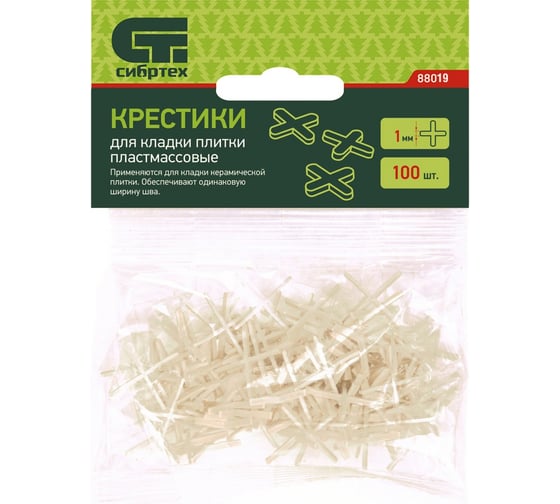 Крестики (100 шт; 1 мм) для кладки плитки Сибртех 88019