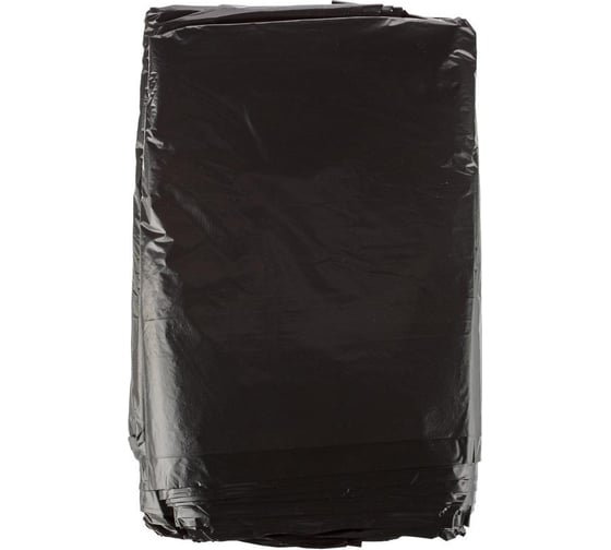 Мешки для мусора ПВД (180 л, 30 мкм, 50 шт, черные, 90x110 см) ООО Комус 1561675