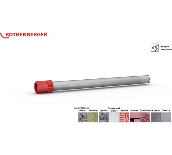 Коронка сверлильная алмазная HSP-E (25х450 мм; 1 1/4 UNC) Rothenberger FF51025