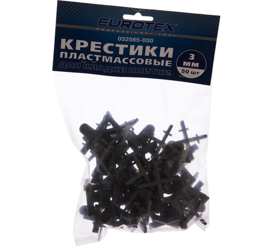 Крестики ПРОФИ c ограничителем (50 шт; 3.0 мм) для кладки плитки EUROTEX 032565-030