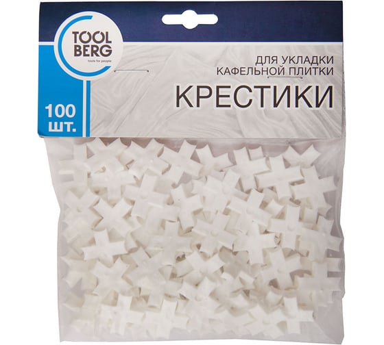 Крестики для кафельной плитки T4P 2.5 мм, 100 шт Toolberg ЛА-00000913