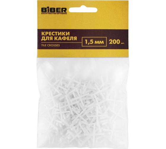 Крестики для кафеля (200 шт; 1.5 мм) Biber 55601 тов-080347