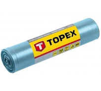 Мешки (5 шт; 80 л; 60х90 см; 100 мкм; пленка LDPE; суперпрочные) для тяжелых отходов TOPEX 23B257