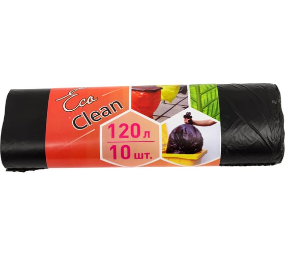 Мешки для мусора Ecoclean (10 шт; 120 л; 11 мкм; 67х100 см) Концепция Быта 2118