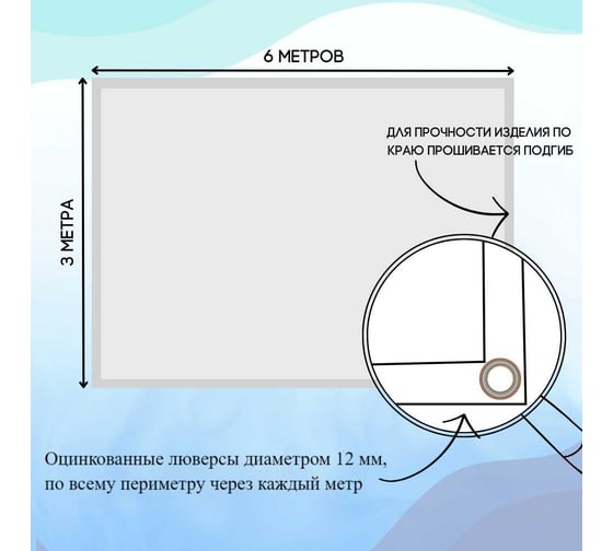 Тент оксфорд утепленный 3x6 м, морозостойкий, синий ПК ЭЛИТТЕНТ 3X6PU600DBLUT