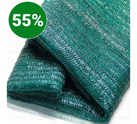 Затеняющая фасадная сетка затеняющая на 55%, 3x10 м зеленая ГеоПластБорд Zat55.3.10
