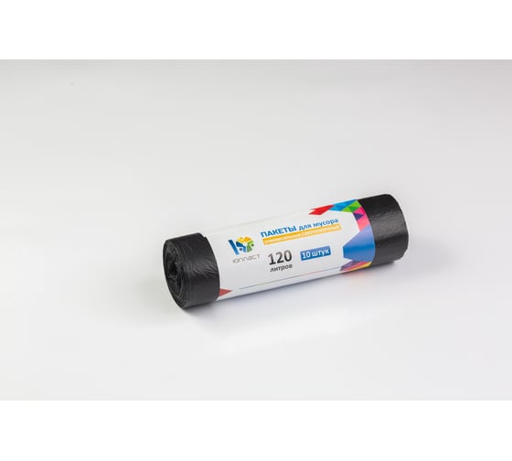Пакеты для мусора рулон 120 л, 70x110 см, 25 мкм, 10 шт, ПВД 50/1 ЮПЛАСТ ЮХОЗ2949