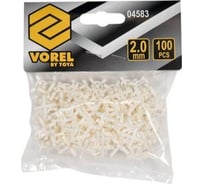 Крестики для плитки с ограничителем 2.0 мм, 100 шт VOREL 4583