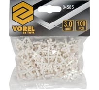 Крестики для плитки с ограничителем 3.0 мм, 100 шт VOREL 4585