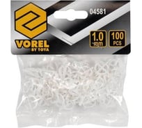 Крестики для плитки с ограничителем 1.0 мм, 100 шт VOREL 4581