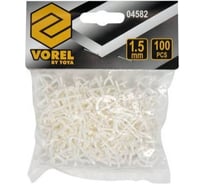 Крестики для плитки с ограничителем 1.5 мм, 100 шт VOREL 4582