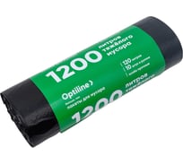 Пакеты для мусора ПНД 70x110 см, 120 л, черные, в рулоне 10 шт. Премиум Optiline 23-1019 28464056