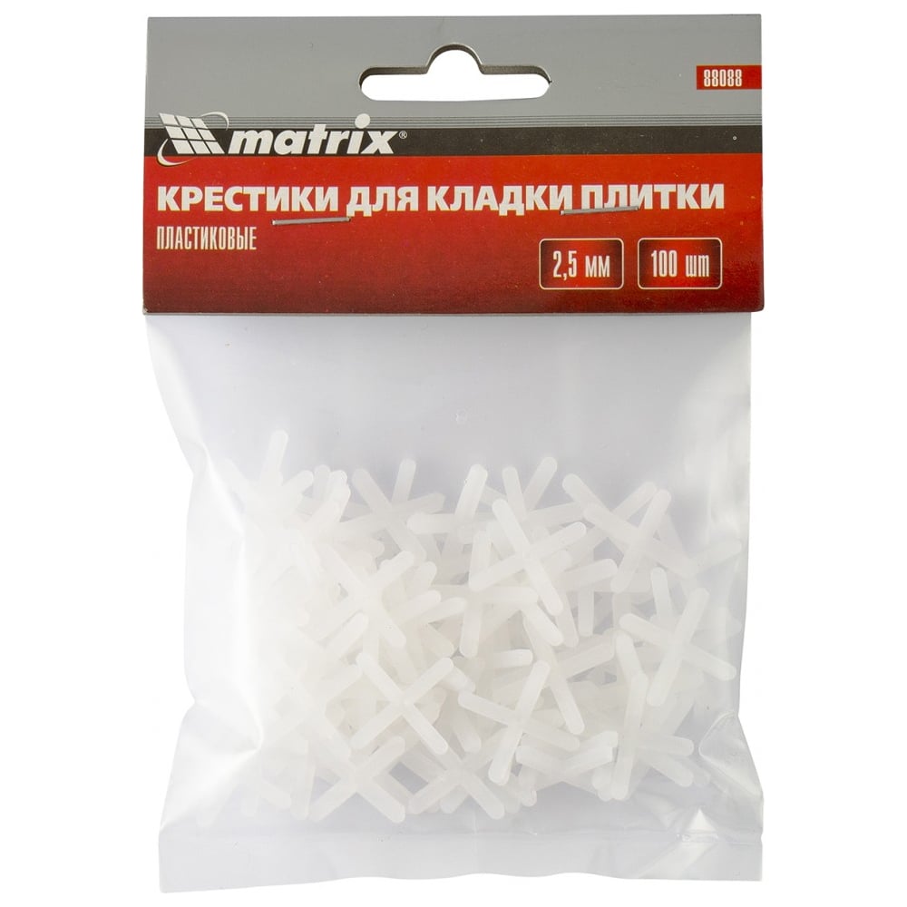 Крестики (100 шт; 2.5 мм) для кладки плитки MATRIX 88088 - выгодная ...