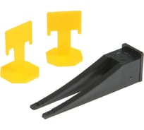 Система выравнивания плитки 1 л, зажим 1 мм + клин, 50+50 шт, ведро ЛОМ 9103904