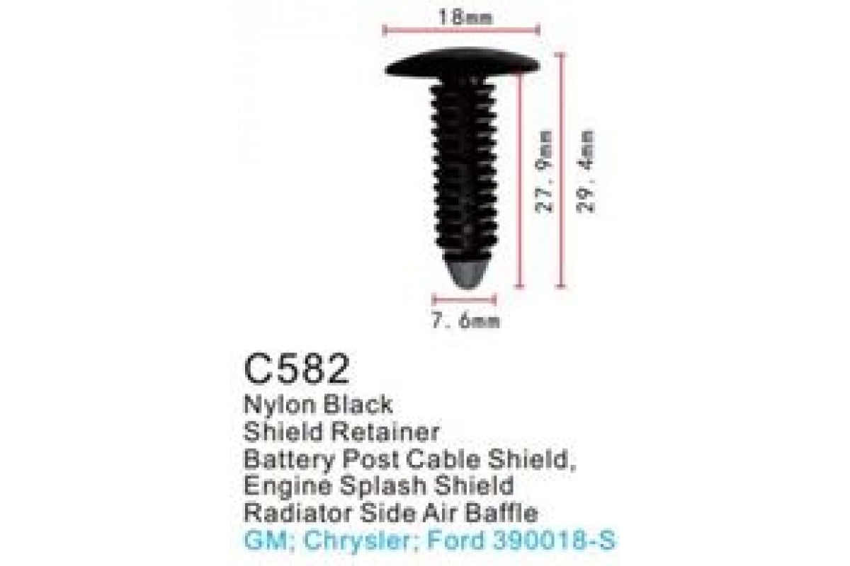 Клипса для крепления внутренней обшивки пластиковая 100 шт для а/м GM  Forsage C0582-GM-(14544) - выгодная цена, отзывы, характеристики, фото -  купить в Москве и РФ