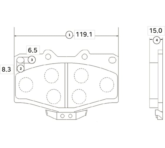 Тормозные колодки передние CTR GK1030 1