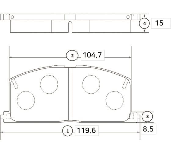 Тормозные колодки передние CTR GK1023 1