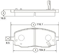 Тормозные колодки передние CTR GK0532