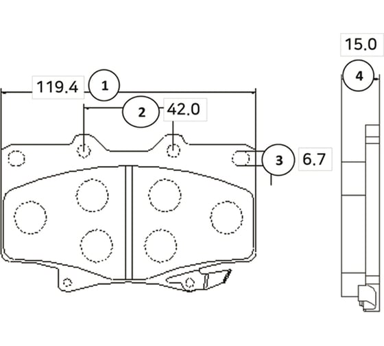 Тормозные колодки передние CTR GK1019 1