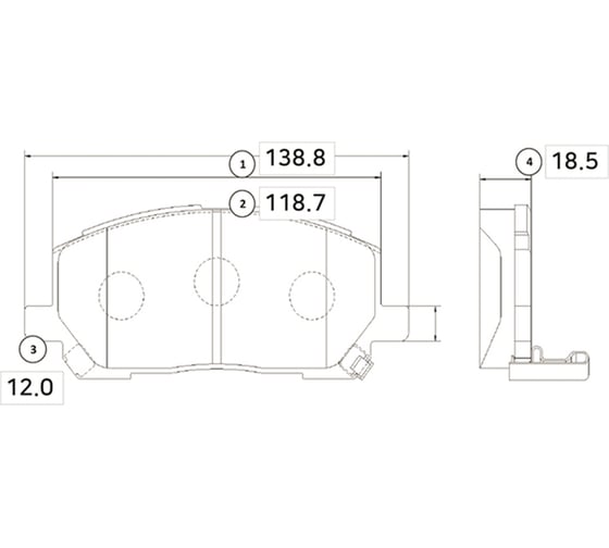 Тормозные колодки передние CTR GK1072 1