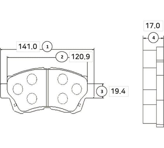 Тормозные колодки передние CTR GK1025 1