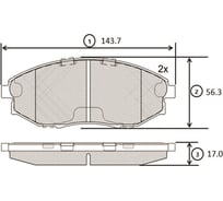 Тормозные колодки передние CTR GK0443