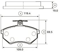 Колодки тормозные передние CTR GK1240