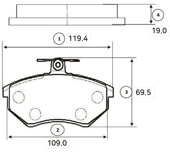 Колодки тормозные передние CTR GK1240 1