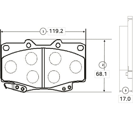 Тормозные колодки передние CTR GK1070 1