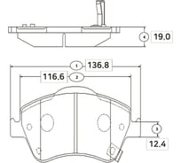 Тормозные колодки передние CTR GK1067