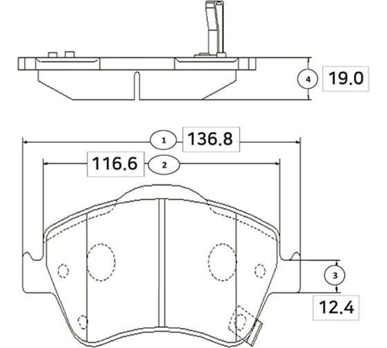 Тормозные колодки передние CTR GK1067 1