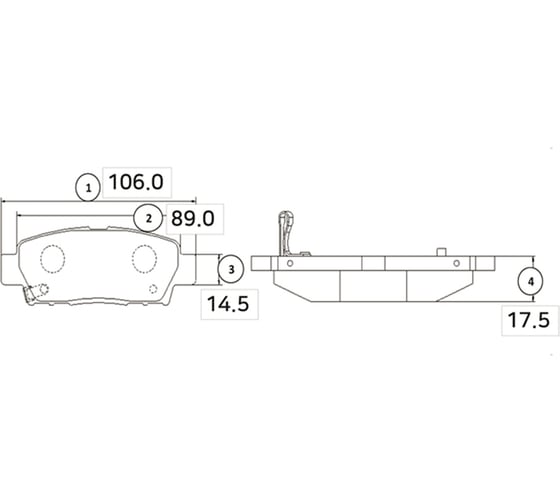 Тормозные колодки задние CTR GK1054 1