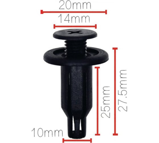 Клипса крепежная для а/м Honda бампера 91502-SP0-003, 10 шт Nord-Yada 909147 1
