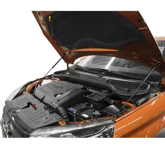 Газовые упоры капота АвтоУпор для Lada Vesta седан, универсал 2018-н.в./Vesta CNG седан 2017-н.в./Vesta Cross седан, универсал 2017-н.в., 2 шт., ULAVES021