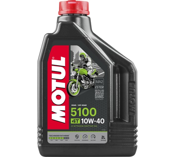 Моторное масло 5100 4T SAE 10W40 2 л MOTUL 104067