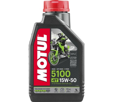 Моторное масло 5100 4T SAE 15W50 1 л MOTUL 104080