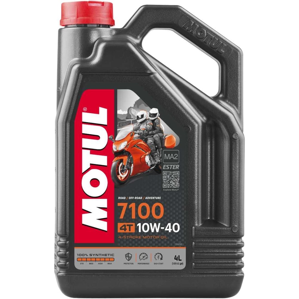 Моторное масло 7100 4t sae 10w40 4 л motul 104092