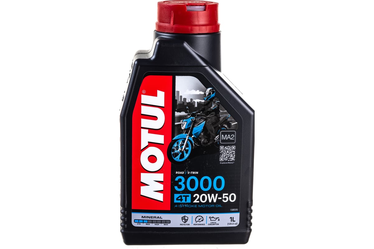 Моторное масло для мотоциклов 3000 4T SAE 20W50 1 л MOTUL 107318 ...