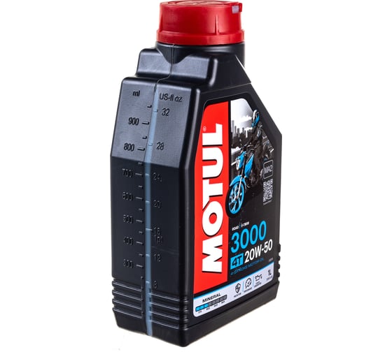 Моторное масло для мотоциклов 3000 4T SAE 20W50 1 л MOTUL 107318