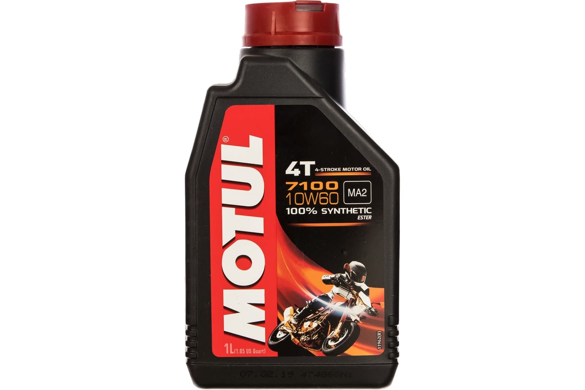 Моторное масло для мотоциклов 7100 4T SAE 10W60 1 л MOTUL 104100 ...