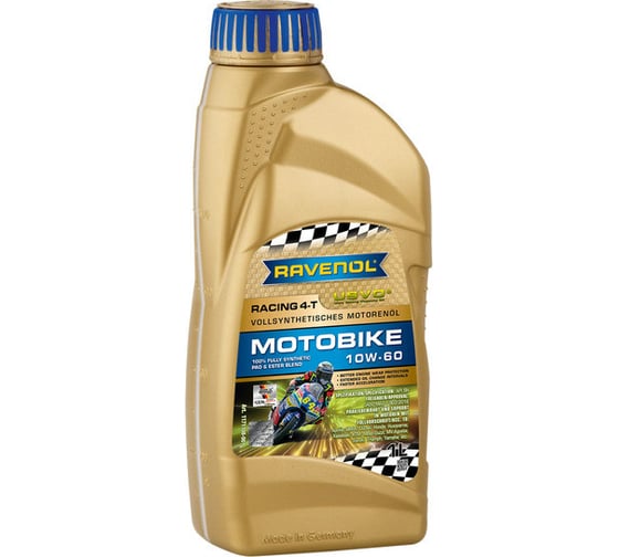 Моторное масло Racing 4-T Motobike SAE 10W-60 1 л RAVENOL 1171108-001-01-999 1